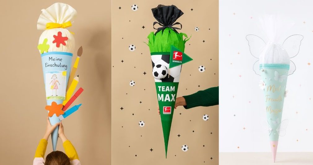 bastel einzigartige Schultüten für die Einschulung