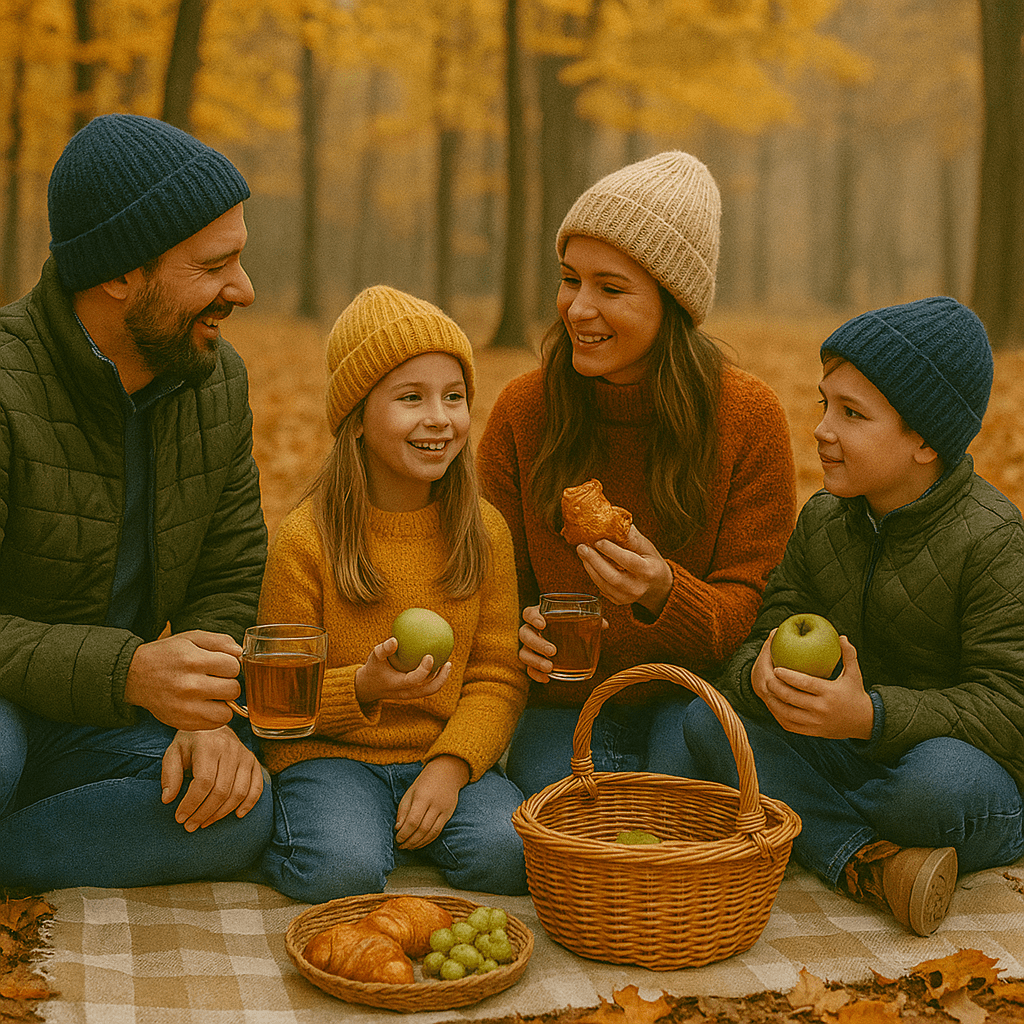 Kinder im Herbst beschäftigen.