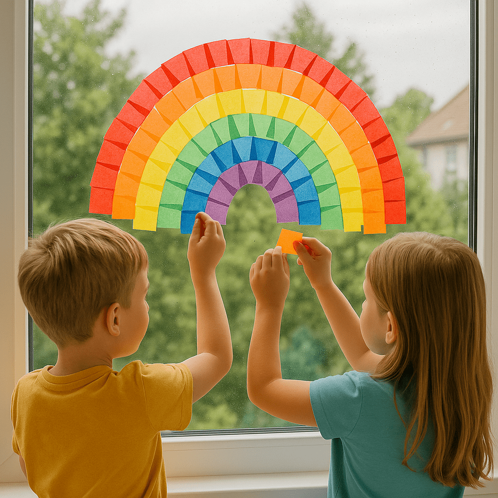 Regenbogen aus Transparentpapier basteln