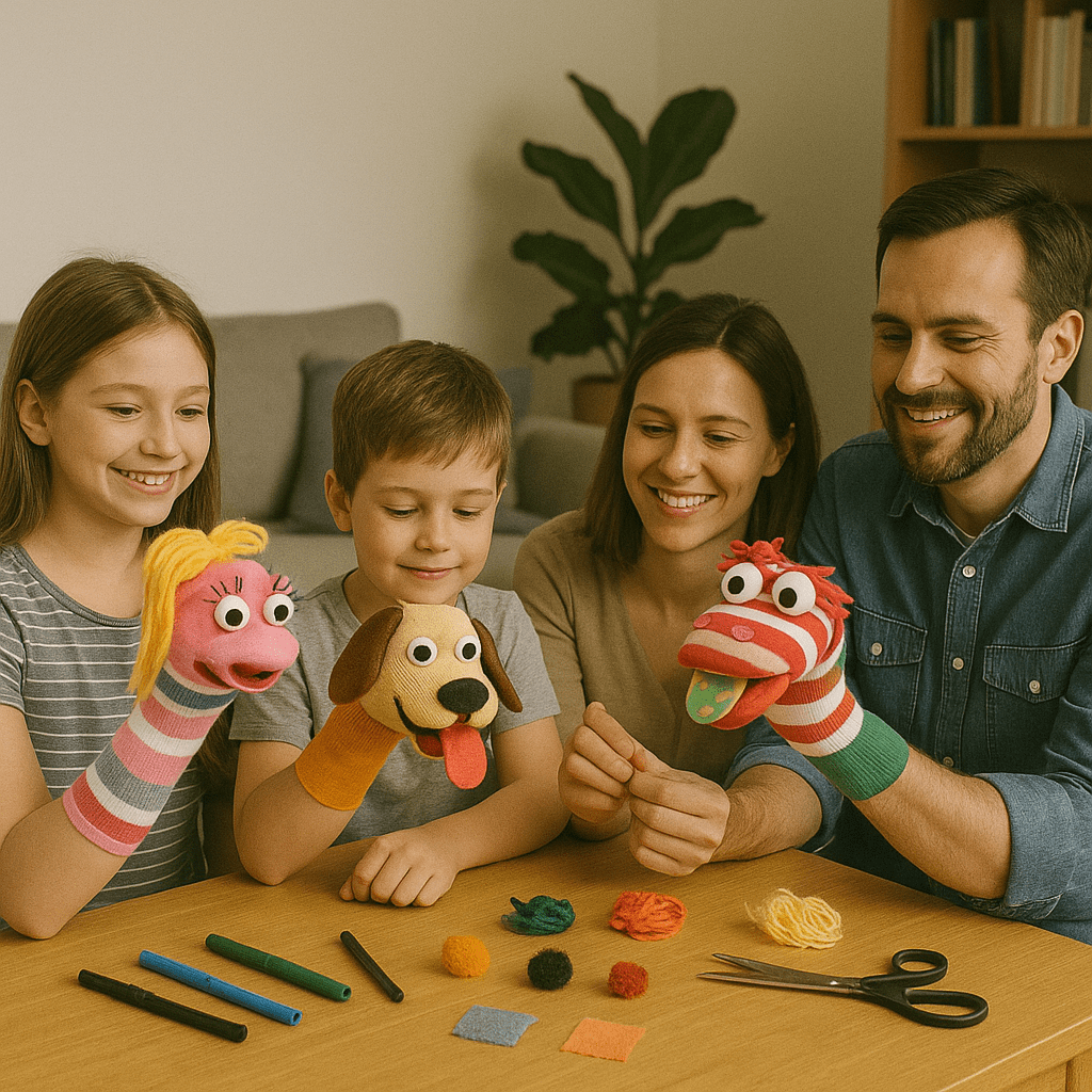 gebastelte Sockenpuppen