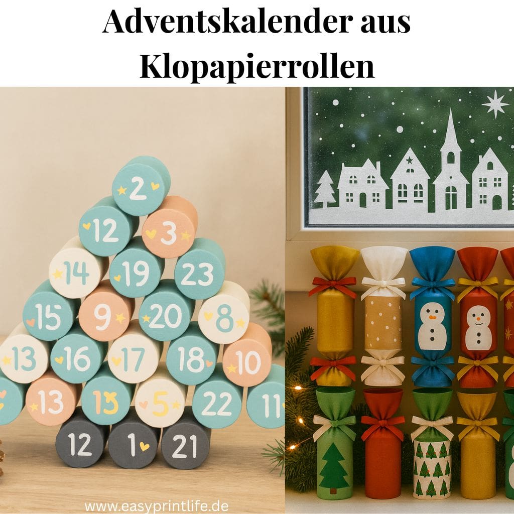 Adventskalender aus Klopapierrollen