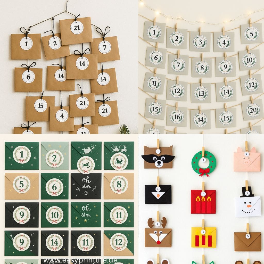 Adventskalender aus Briefumschlägen