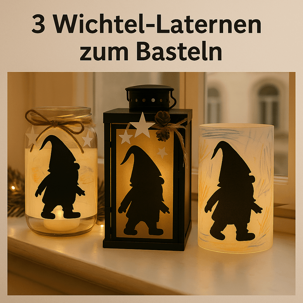 3 verschiedene Wichtellaternen