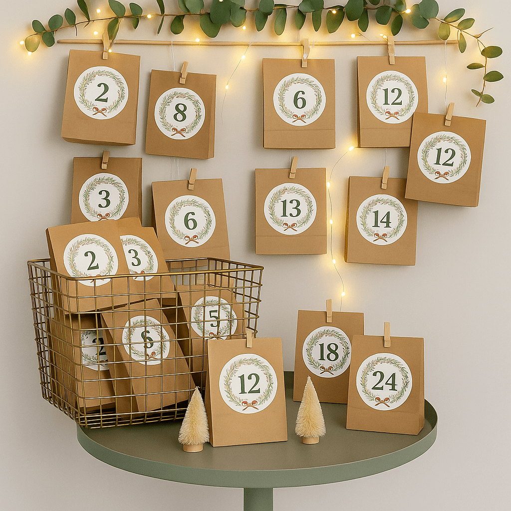 Adventskalender aus Papiertüten