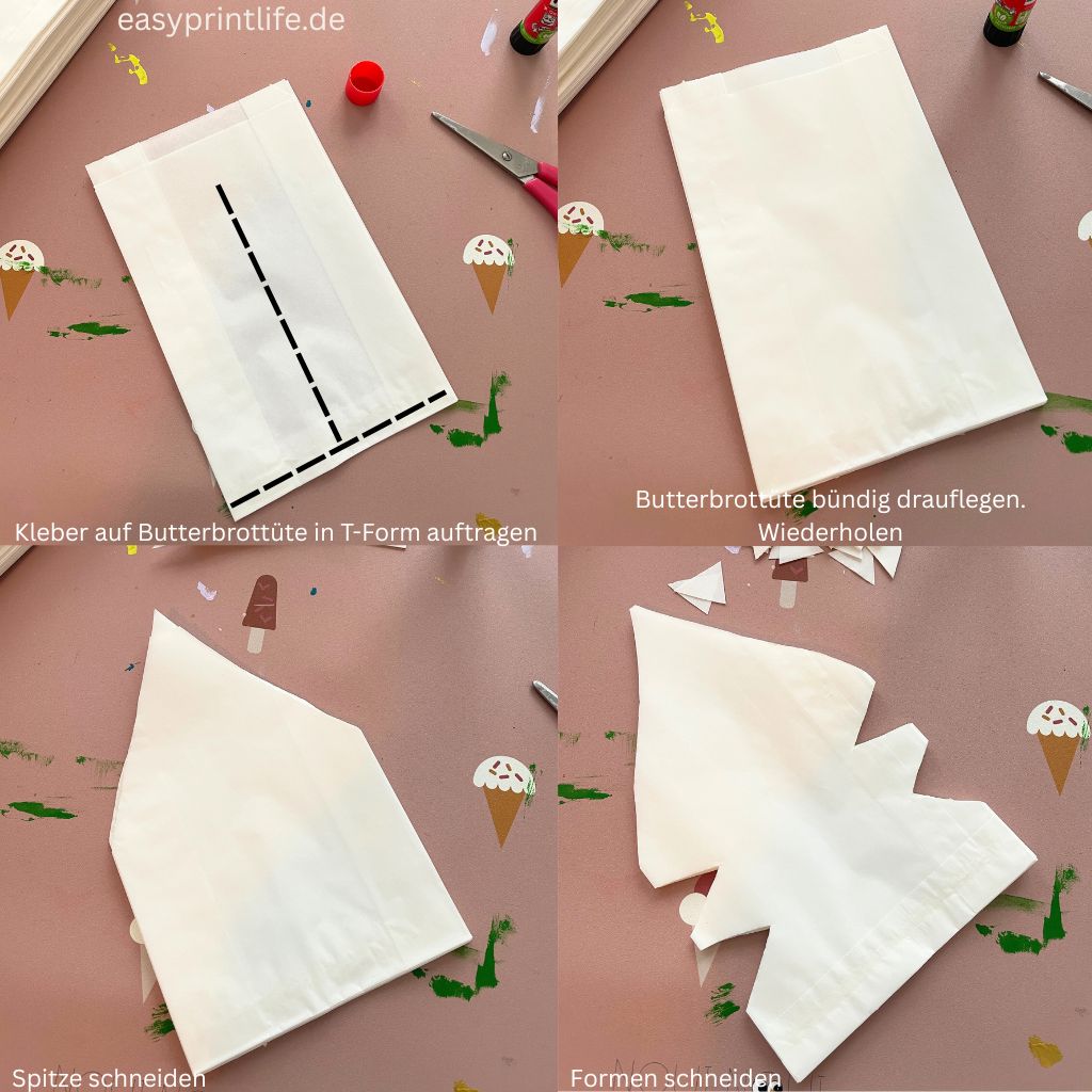 Bastelanleitung für einen Stern aus Butterbrottüten