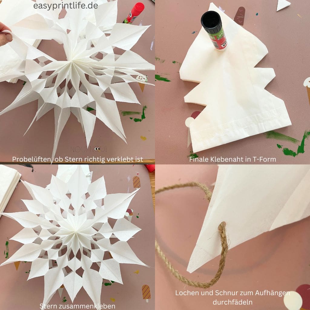 Bastelanleitung für einen Stern aus Butterbrottüten
