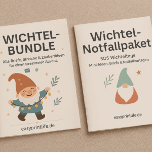 Auf dem Bild sind das Cover des Wichtel-Bundles und des Wichtel Notfallpakets zu sehen