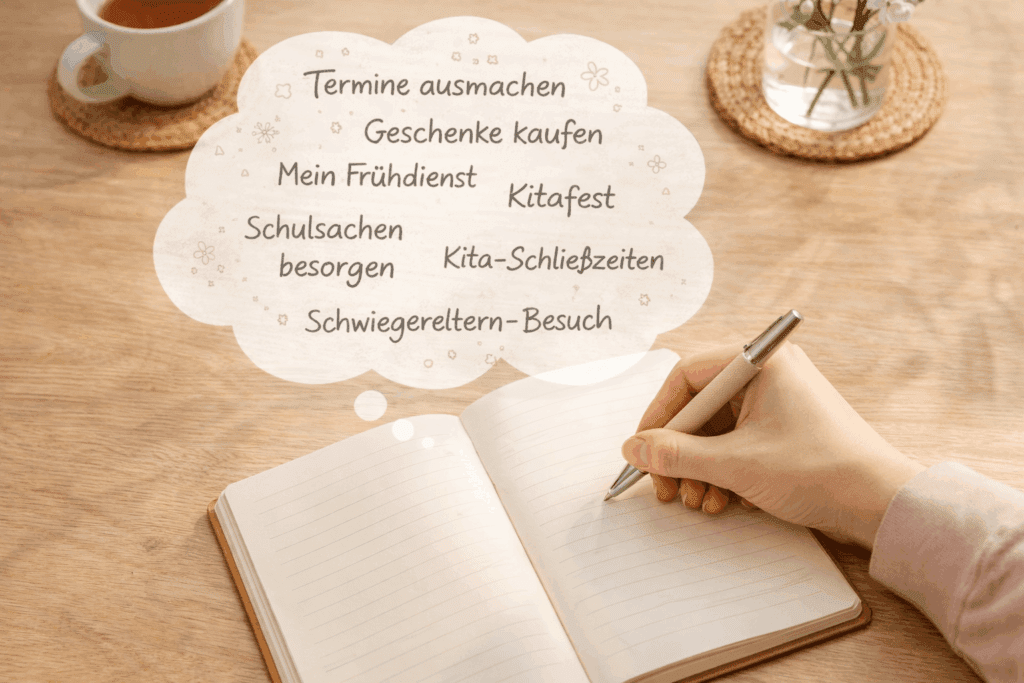 Kopf leeren und Mental Load sichtbar machen – Gedanken aufschreiben beim Frühjahrs-Reset für Familien