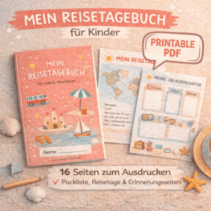 Reisetagebuch für Kinder zum Ausdrucken auf deutsch