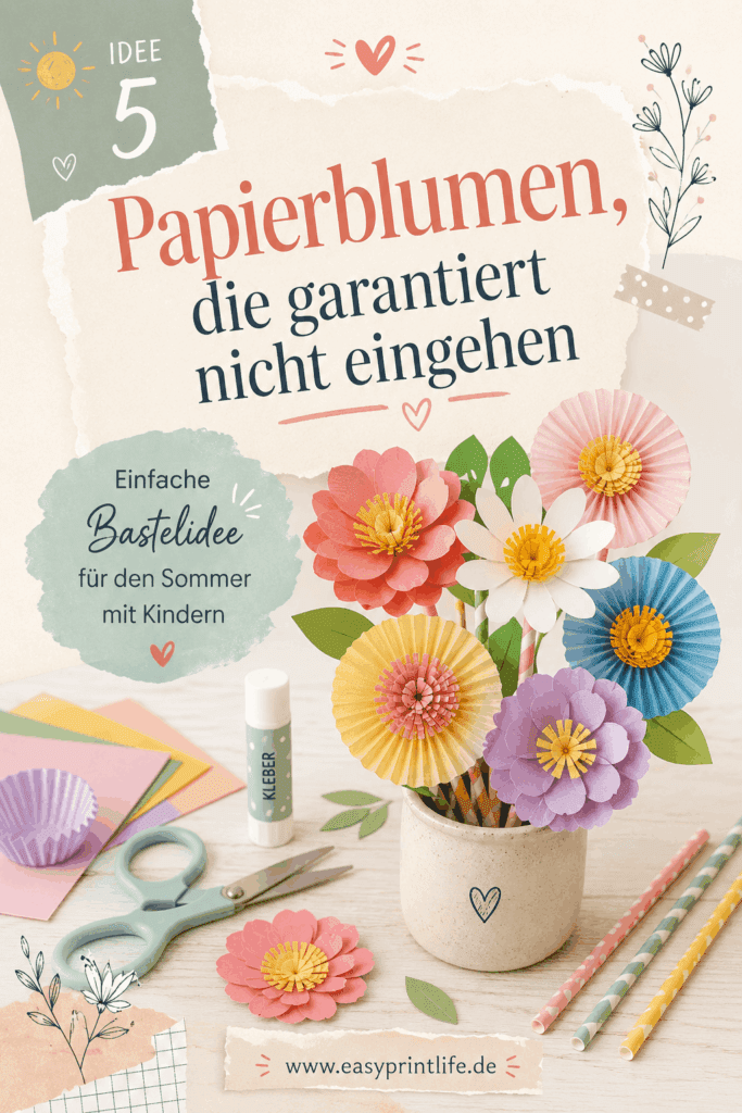 Schnelle-Bastelnideen-mit-Kindern-im-Sommer Einfach Basteln mit Kindern im Sommer