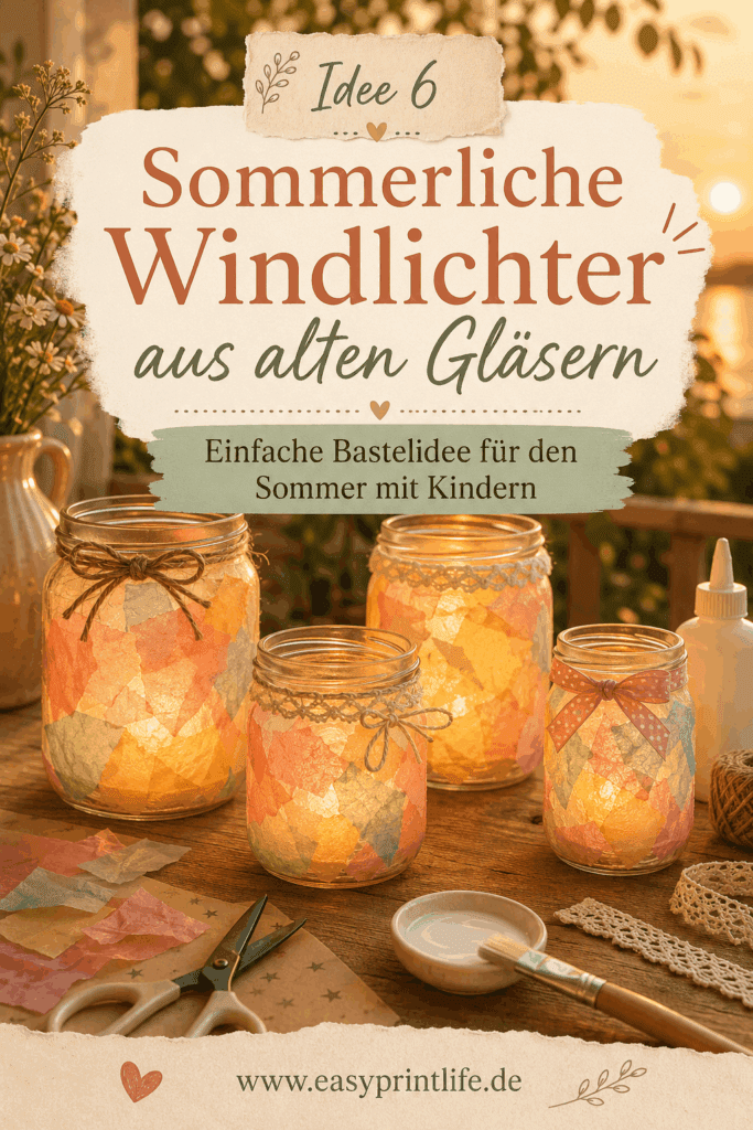 Schnelle-Ideen-zum-Basteln-mit-Kindern-im-Sommer Einfach Basteln mit Kindern im Sommer