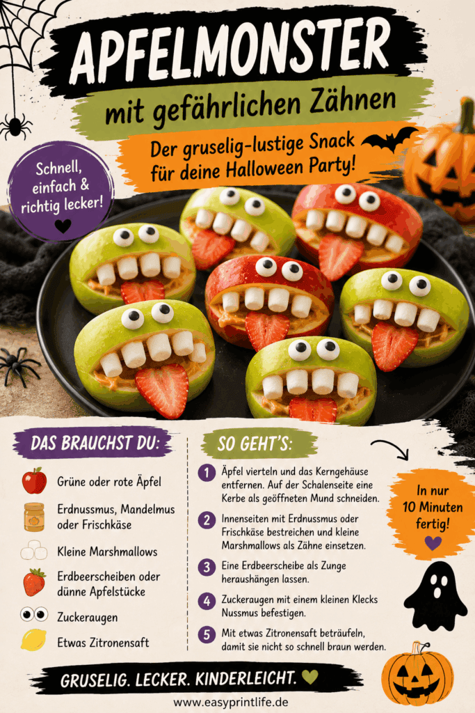 Halloween Snack Ideen die einfach schnell herzhaft und süß sind