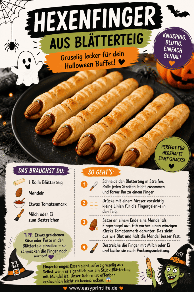 Halloween Snack Ideen die einfach schnell herzhaft und süß sind
