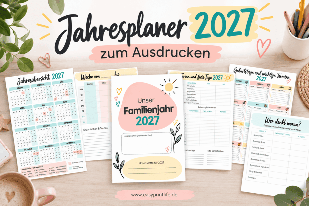 Jahresplaner 2027 zum Ausdrucken
